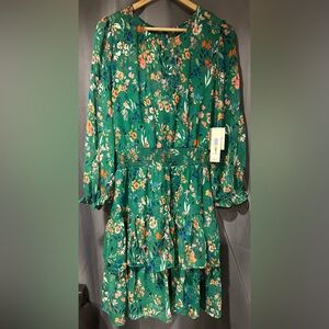 Women’s Eliza J Floral Ruffle Balloon Long Sleeve - Size 14